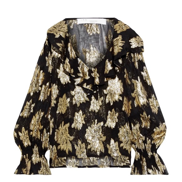 2X “HOST PICK” IRO Metallic Puff Sleeve Blouse - Picture 2 of 11